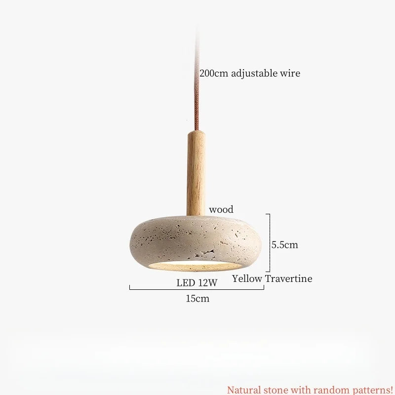 Afralia™ Yellow Travertine LED Pendant Lighting for Living Room Decor