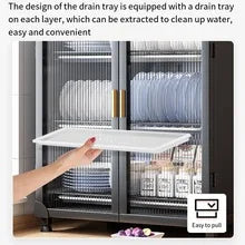 Afralia™ Kitchen Cupboard Storage Rack with Dustproof Cover Organizing Dish Box