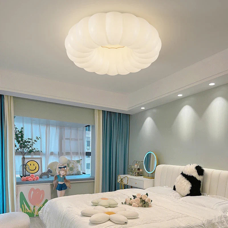 Afralia™ Nordic Cloud LED Ceiling Light White Dimmable Fixture for Kids Room & Bedroom