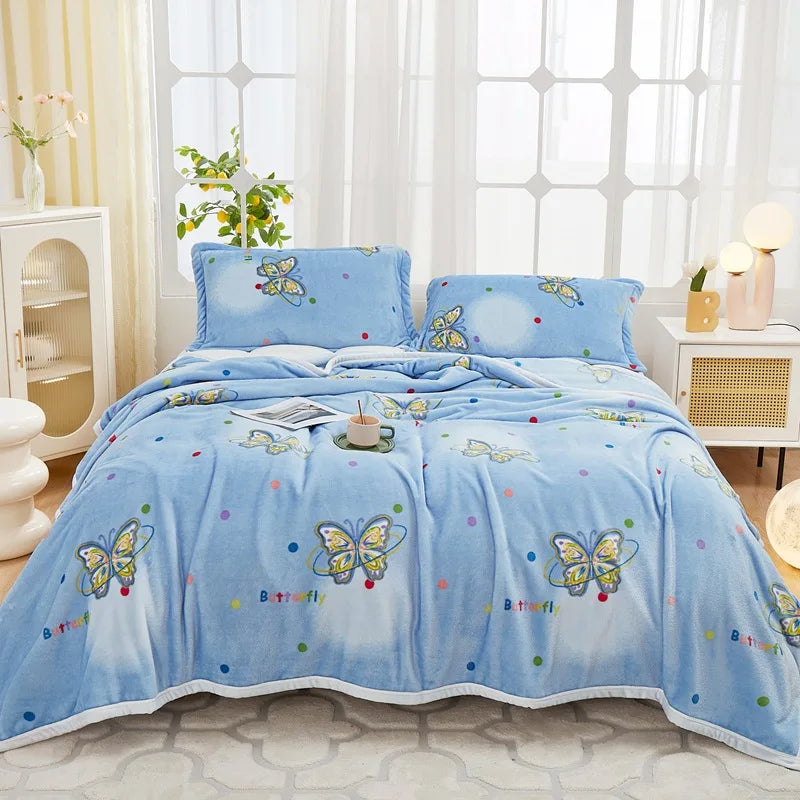 Afralia™ Cozy Flannel Plush Blanket - All Seasons Sofa Cover & Bed Sheet for Queen Double