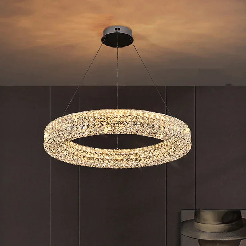 Afralia™ Crystal LED Ceiling Chandelier: Modern Luxury for Living Room Bedroom Home Decor