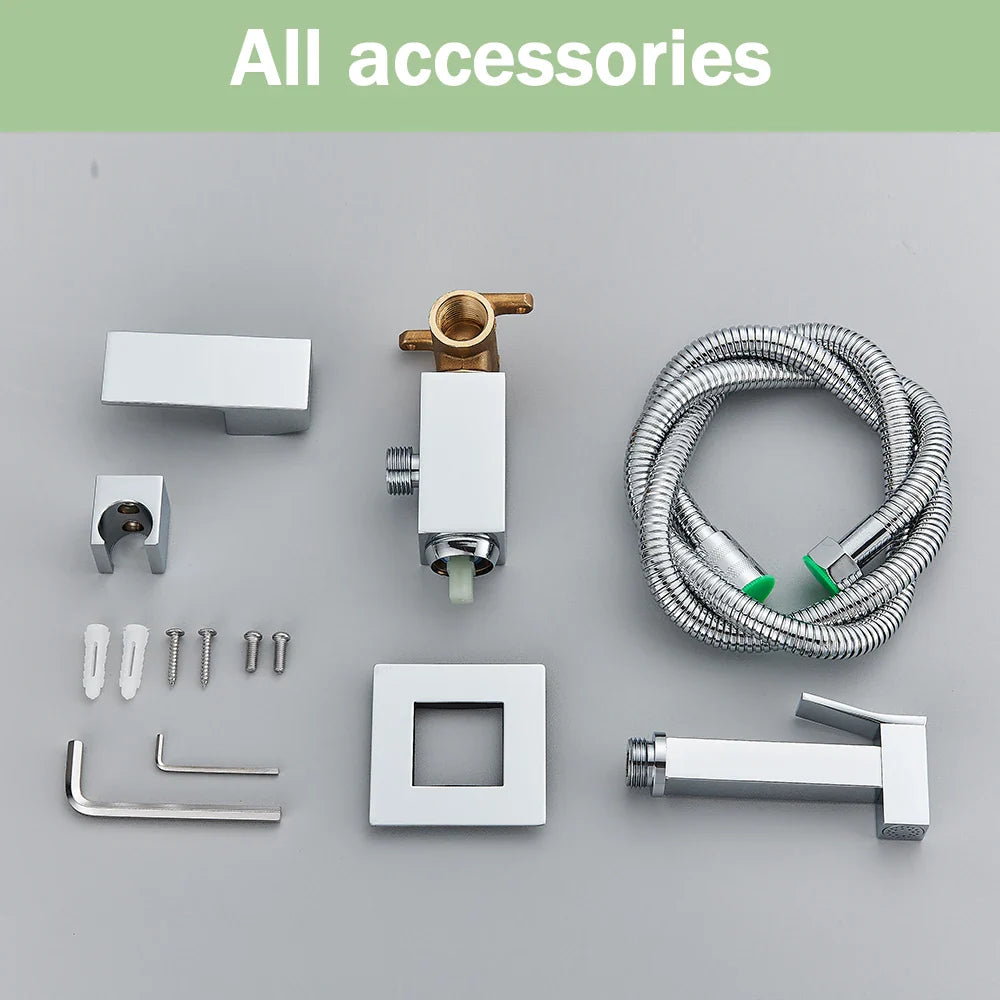 Afralia™ Chrome Bidet Faucet Mixer for Toilet Clean High Pressure Washer Muslim Ducha
