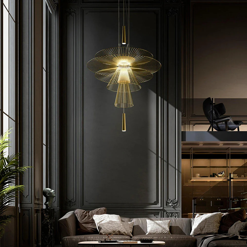 Afralia™ Iron Mesh Gravity Suspension Lamp in Black - Industrial Pendant for Home Décor