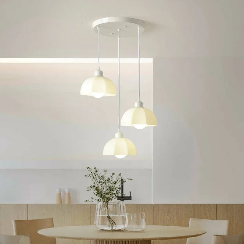 Afralia™ Elegant Cream LED Chandelier for Dining Room