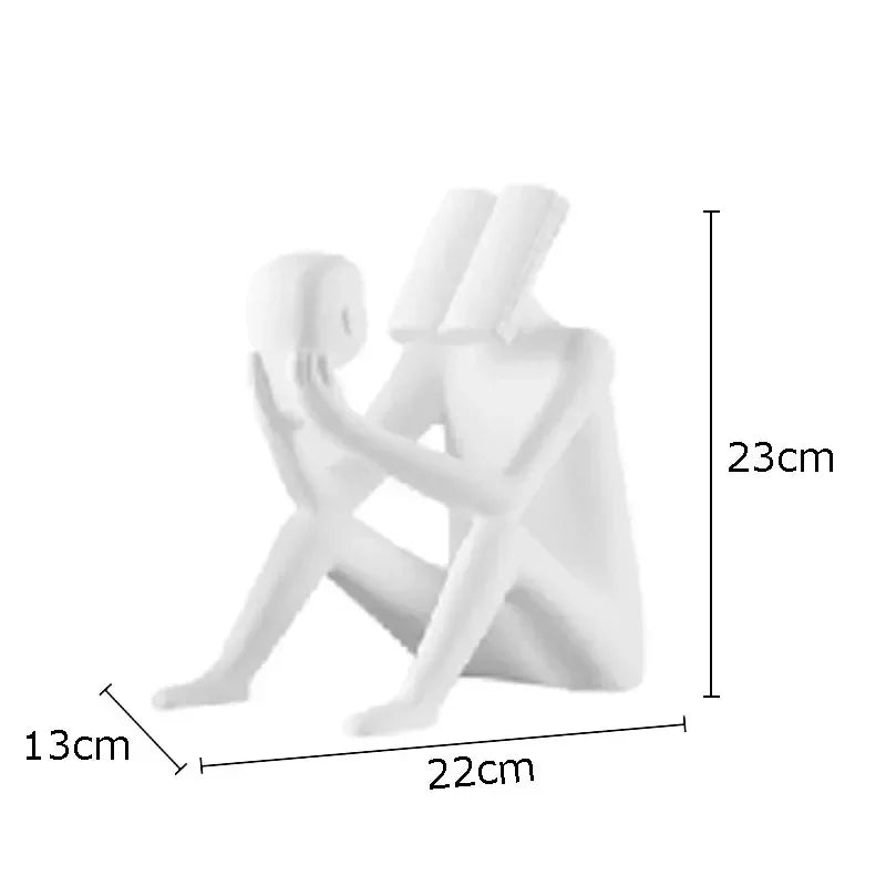 Afralia™ Abstract Figure Sculpture Creative Resin Decor for Room Aesthetic Appeal