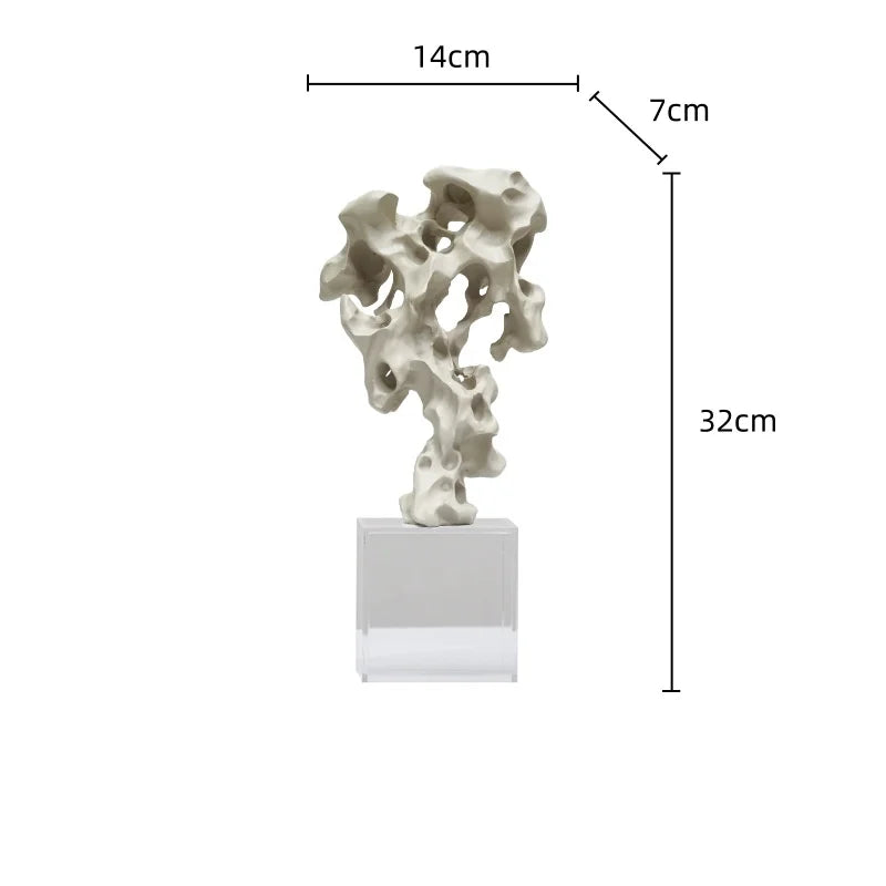 Afralia™ Green Taihu Stone Coral Sculpture for Room Decoration