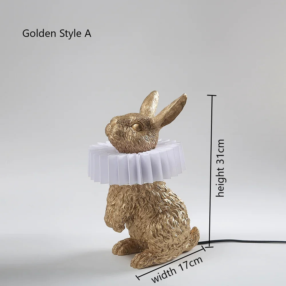 Afralia™ Rabbit LED Table Lamp: Modern Bedroom Bedside Light, Living Room Decor