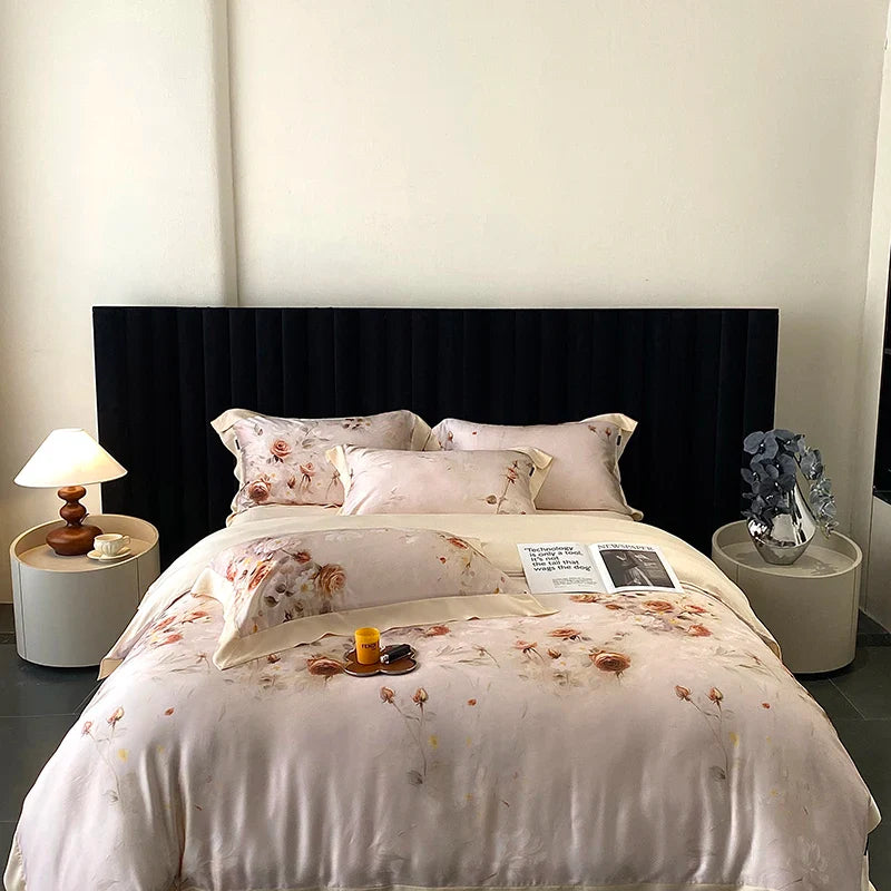 Afralia™ Eucalyptus Fiber Flowers Print Bedding Set - Soft Silky Cool Feel