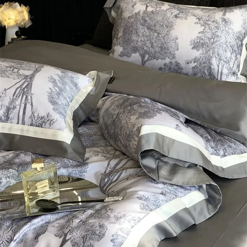 Afralia™ Jungle Print Flowers Bedding Set: Silky Soft Duvet Cover, Sheet Set, Pillowcase