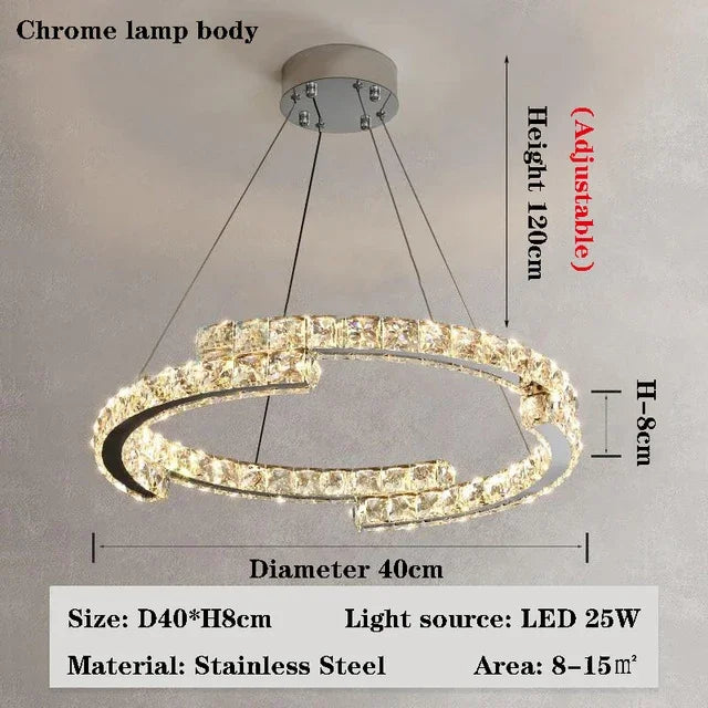 Afralia™ Modern Crystal Chandelier Living Room Lamp