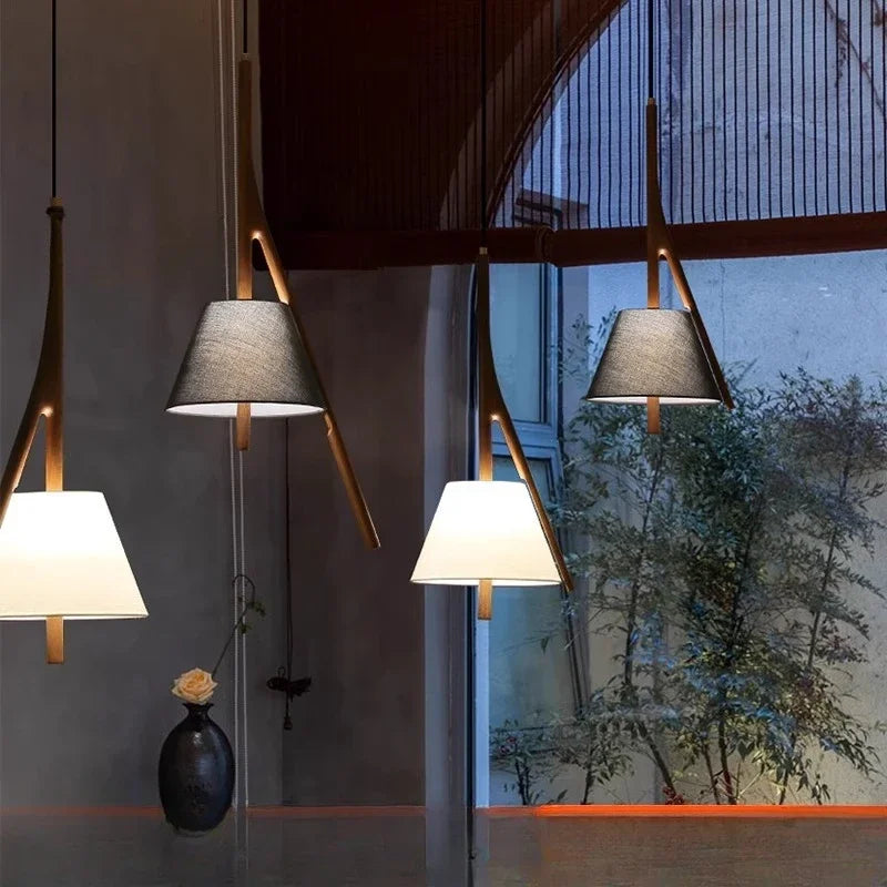 Afralia™ Wooden Chinese Chandelier for Tea Room, Study, and Restaurant Decor Lighting