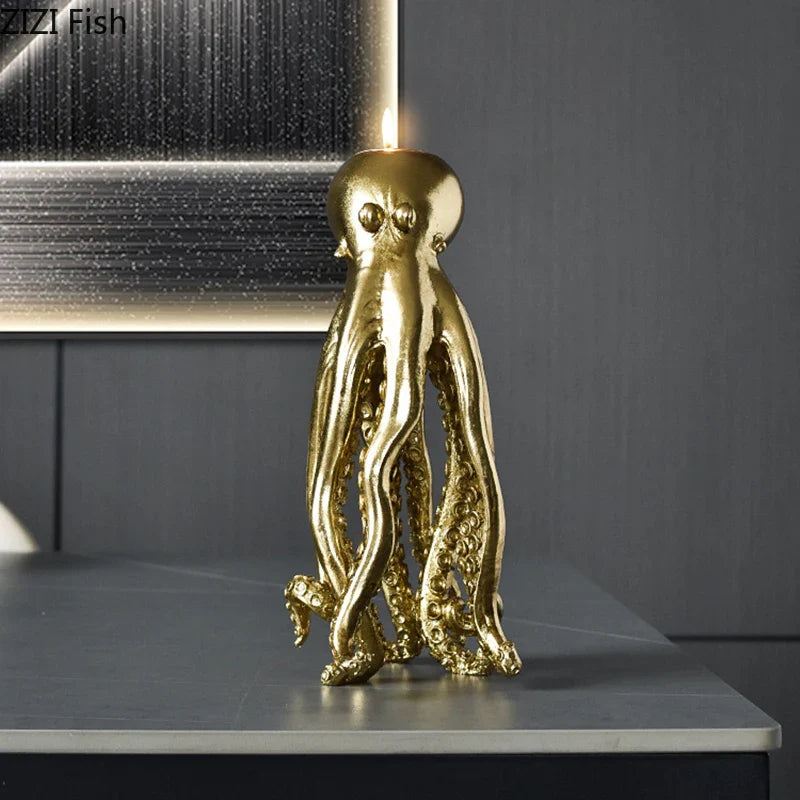 Octopus Candle Holders Afralia™: Romantic Desk Decoration for Room Aesthetic.