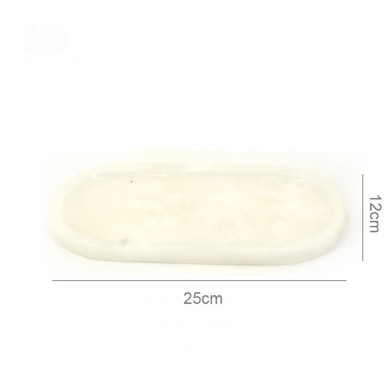 Afralia™ Calacatta Marble Vanity Tray for Perfume Candles Jewelry Luxury Home Decor