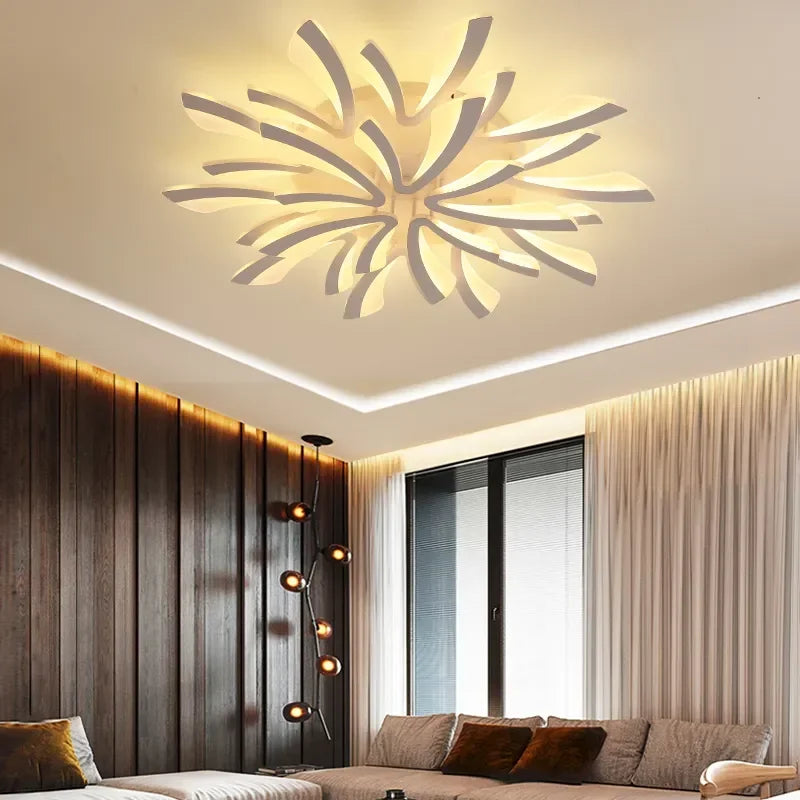 Afralia™ LED Ceiling Chandelier with Remote Control for Home Décor