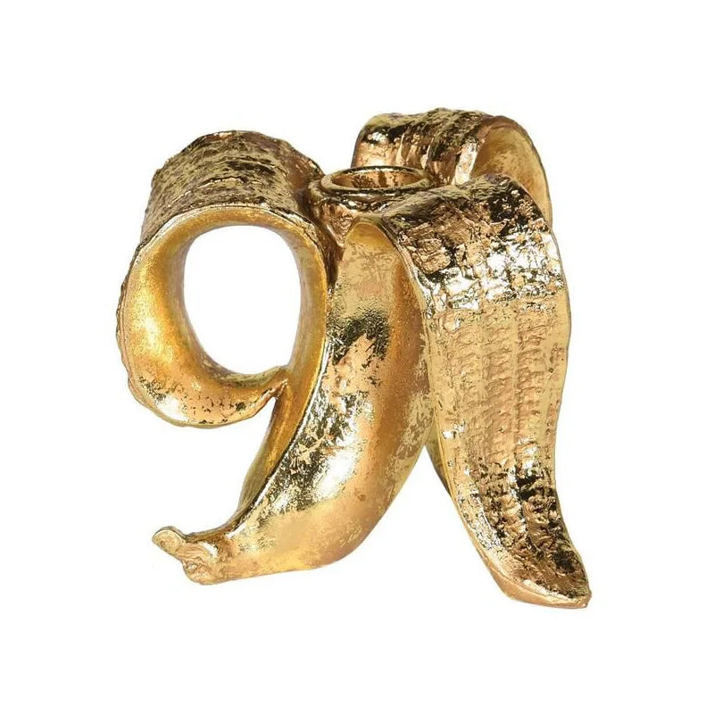 Afralia™ Golden Banana Candlestick Holder for Wedding Centerpieces and Home Decoration