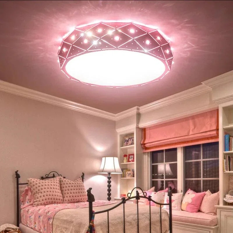 Afralia™ Pink Kawaii LED Ceiling Light for Girl's Bedroom