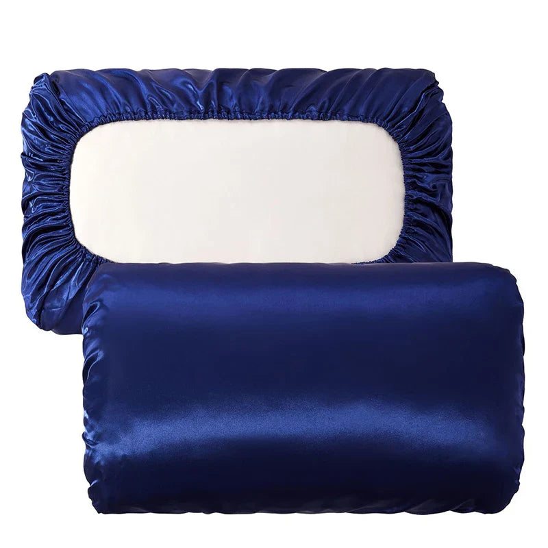 Afralia™ Luxe Rayon Satin Pillowcase with Elastic Band - Soft, Smooth, Comfortable Home Pillow Cover