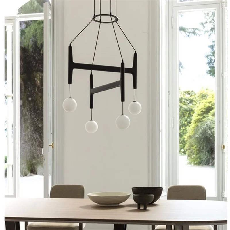 Afralia™ Walnut Multi-Head Pendant Light for Elegant Living and Dining Spaces