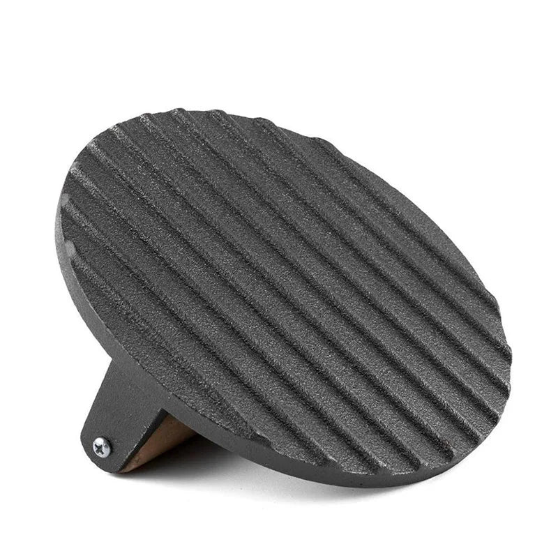 Afralia™ Cast Iron Steak Press Plate with Wooden Handle - Kitchen Barbecue Tool
