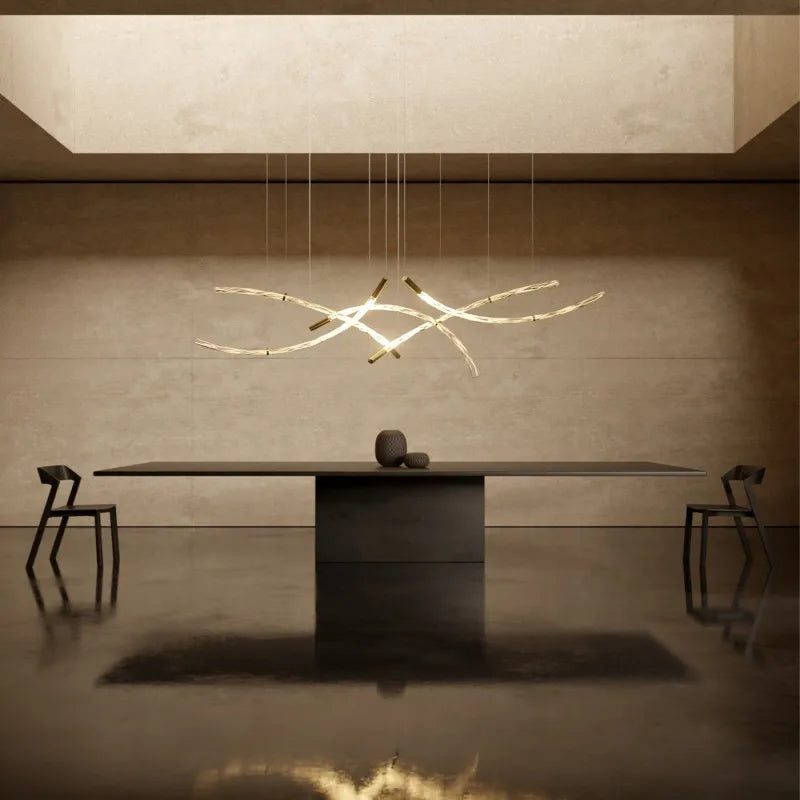 Afralia™ Crystal Chandelier Pendant Light for Stairs Living Room Kitchen Island Dining Bar