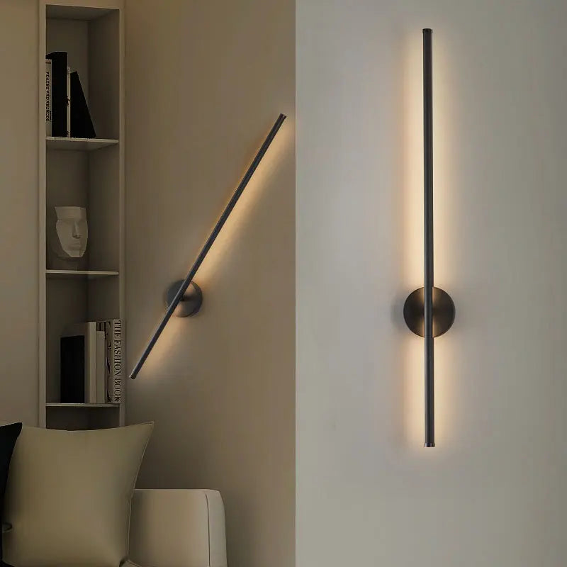 Afralia™ Nordic Black Indoor LED Wall Lights 360° Rotatable Wall Lamps for Home Lighting