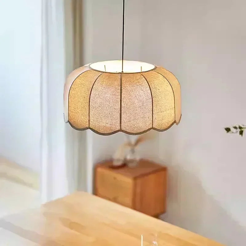 Afralia™ Nordic Linen Shade E27 LED Pendant Light for Dining Room & Bar
