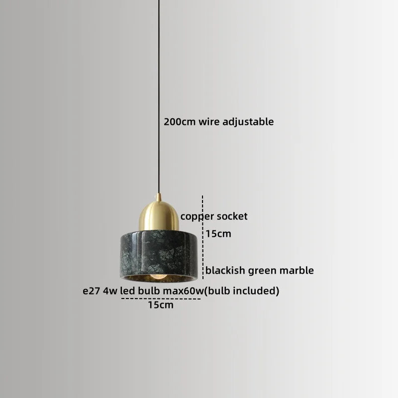 Afralia™ Marble Copper LED Pendant Lamp for Modern Living Room Decor