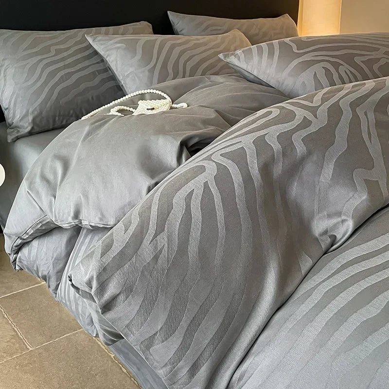 Afralia™ Luxury Jacquard Satin Cotton Bedding Sets for Adults