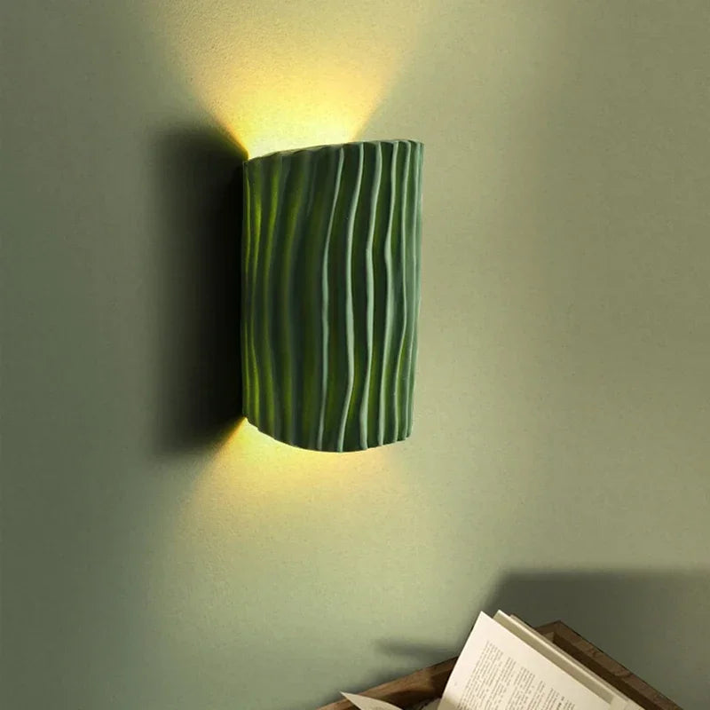 Afralia™ Nordic Wave Resin Wall Lamp Double Head LED Sconces for Home Decoration