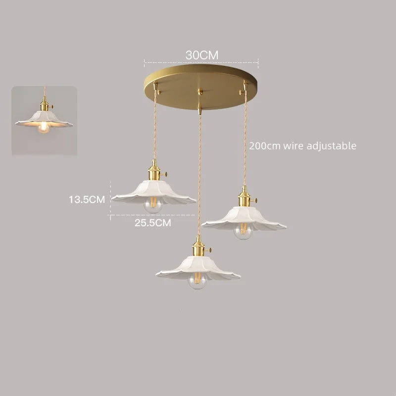 Afralia™ White Ceramic LED Pendant Lamp Modern Hanging Light Fixtures