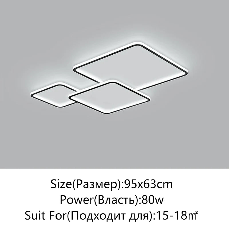 Afralia™ Modern Black & White LED Ceiling Chandelier for Living, Dining, and Bedrooms