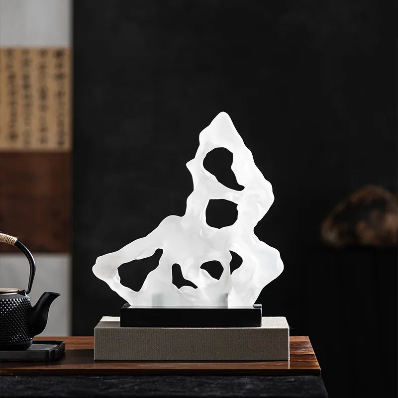 Afralia™ Rockery Frosted Resin Chinese Ornaments Home Decor Figurines