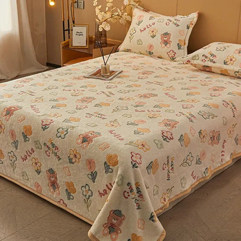 Afralia™ Cartoon Flannel Blanket: Cozy All-Season Sofa Cover & Bed Sheet