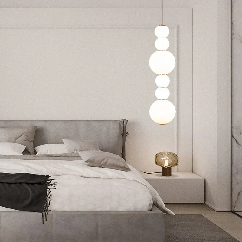 Afralia™ Nordic Glass Ball LED Hanging Lamp for Artistic Interior Lighting
