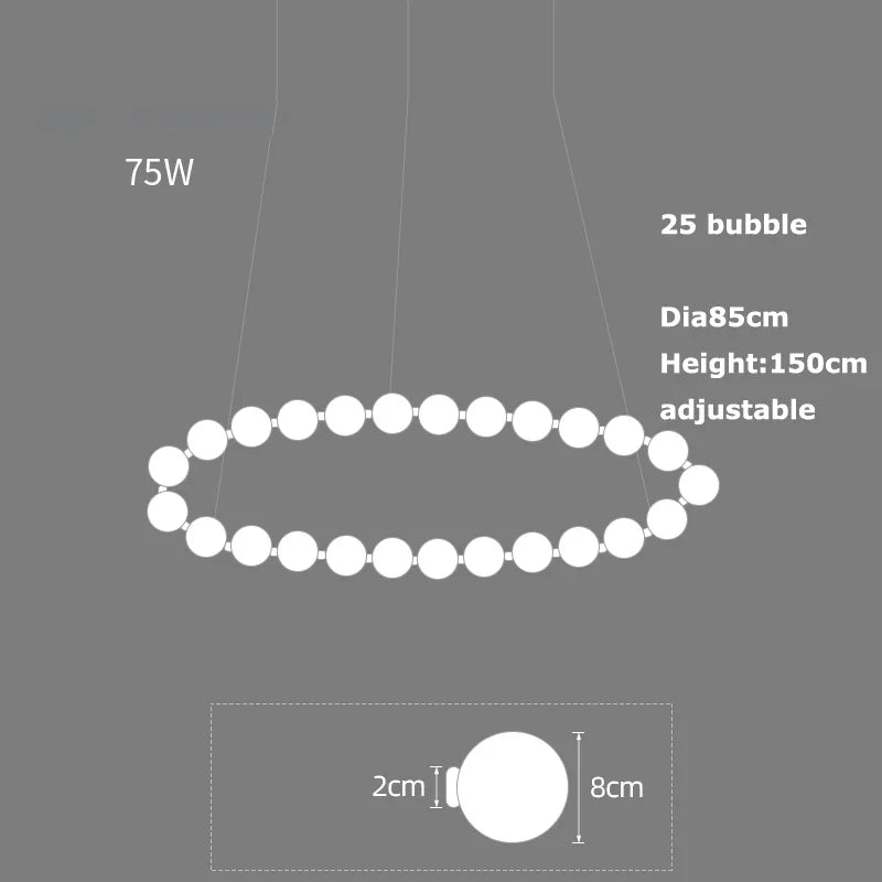 Afralia™ White Bubble Art Line Pendant Lighting for Home Decoration