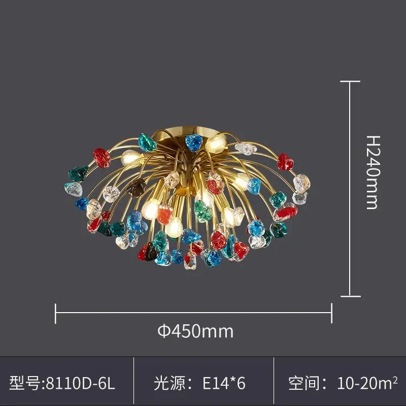 Afralia™ Colorful Crystal Chandelier LED Dining Room Lighting