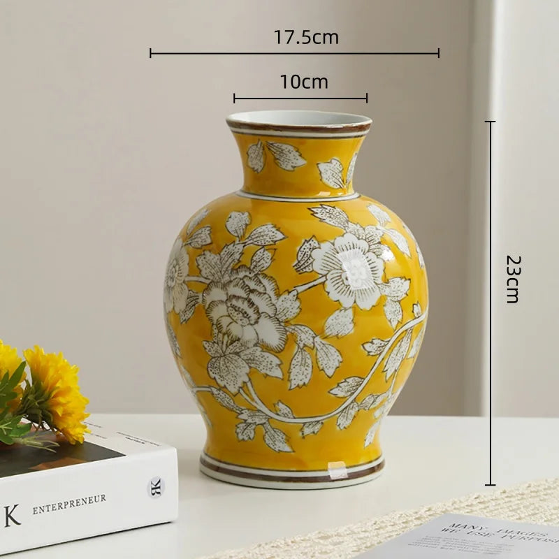 Afralia™ Chinese Vintage Blue White Porcelain Vase Home Decor Ceramic Handicraft Bottle