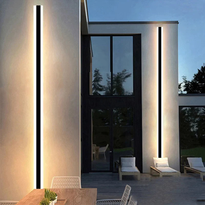 Afralia™ Outdoor LED Wall Light for Villa Courtyard, Garden, Garage - Waterproof, Long Strip