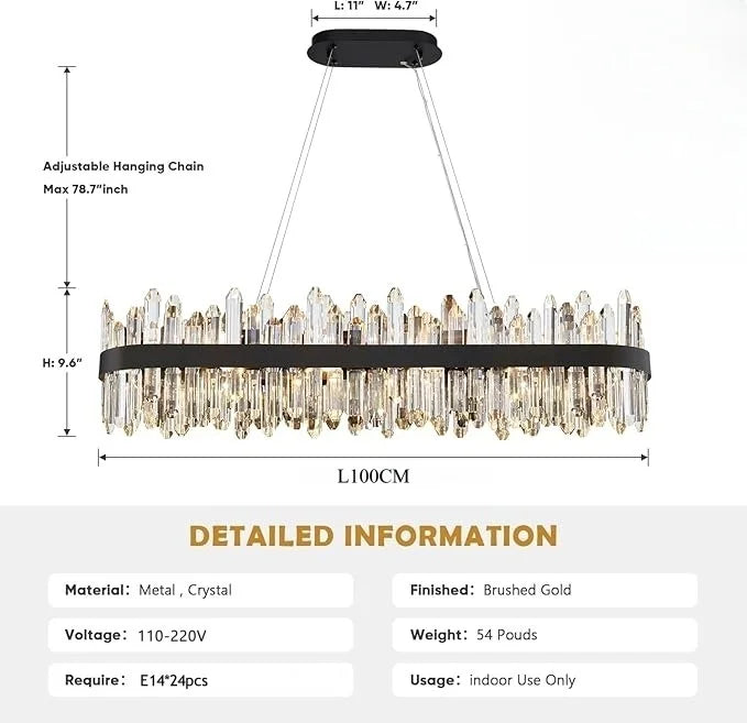 Afralia™ Gold Crystal Chandelier: Dimmable Modern Ceiling Light for Dining Living Room Kitchen Island