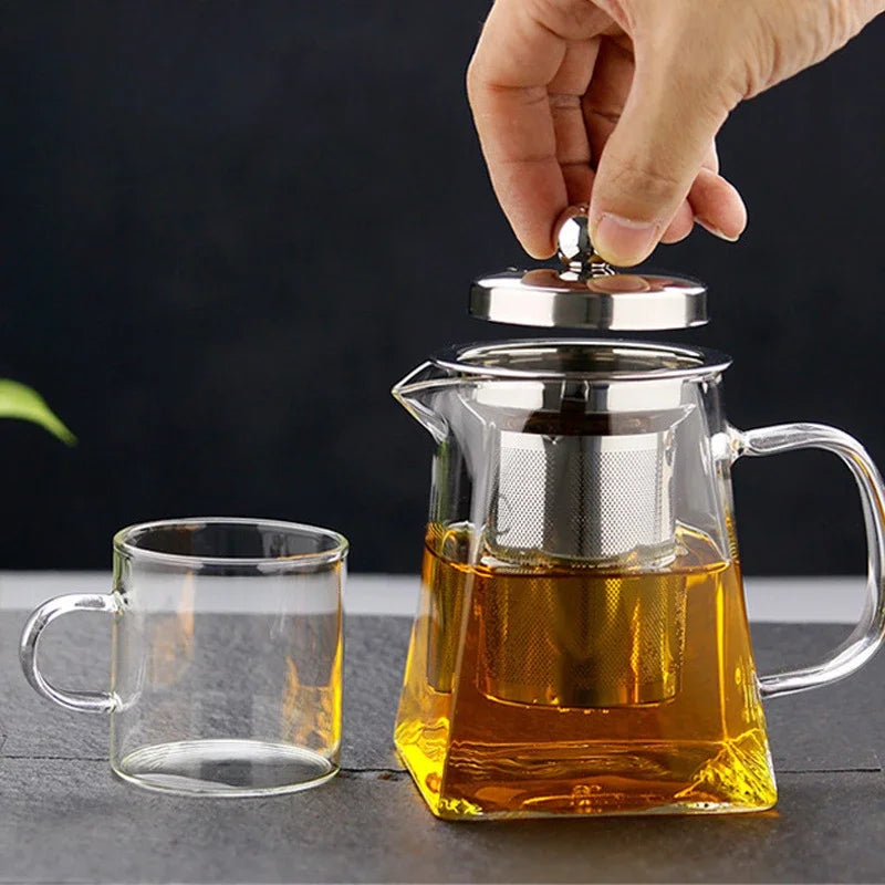 Afralia™ Glass Teapot Infuser Tea Set Kettle Maker, Jug Teaware Kitchen Bar Home