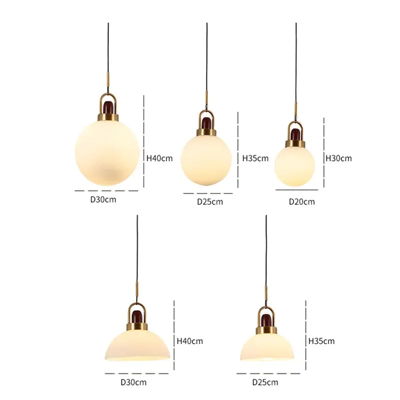 Afralia™ Nordic Glass Pendant Lights for Dining Room Hanging Lamp Bedside Lighting