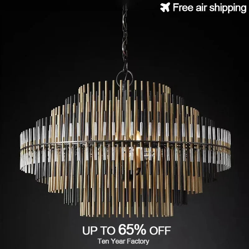 Afralia™ Elegant Copper LED Chandelier with Glass Shade – Art Deco Style Dining Room Light