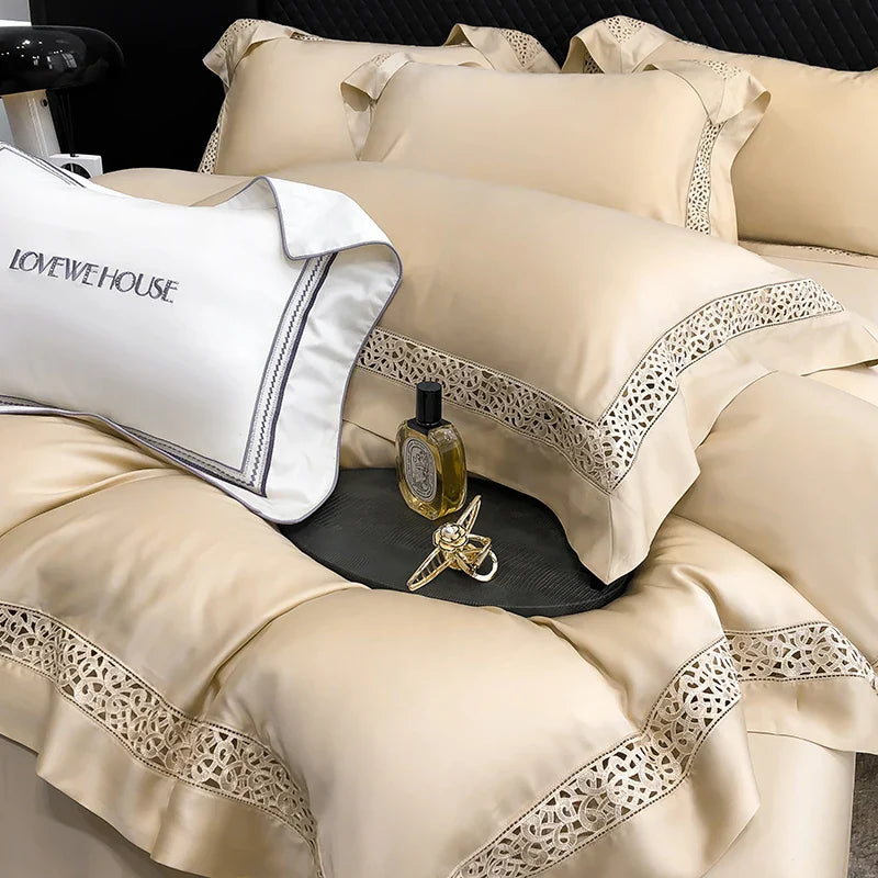 Afralia™ Eucalyptus Lyocell 1000TC Luxury Bedding Set with Wide Edge, Soft Silky & Breathable