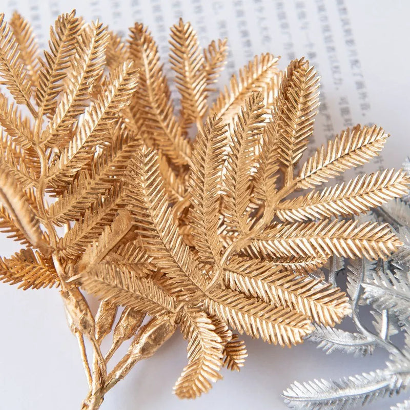 Afralia™ Gold Palm Leaves Vase: Artificial Plants for Home Decoration, Christmas, Wedding