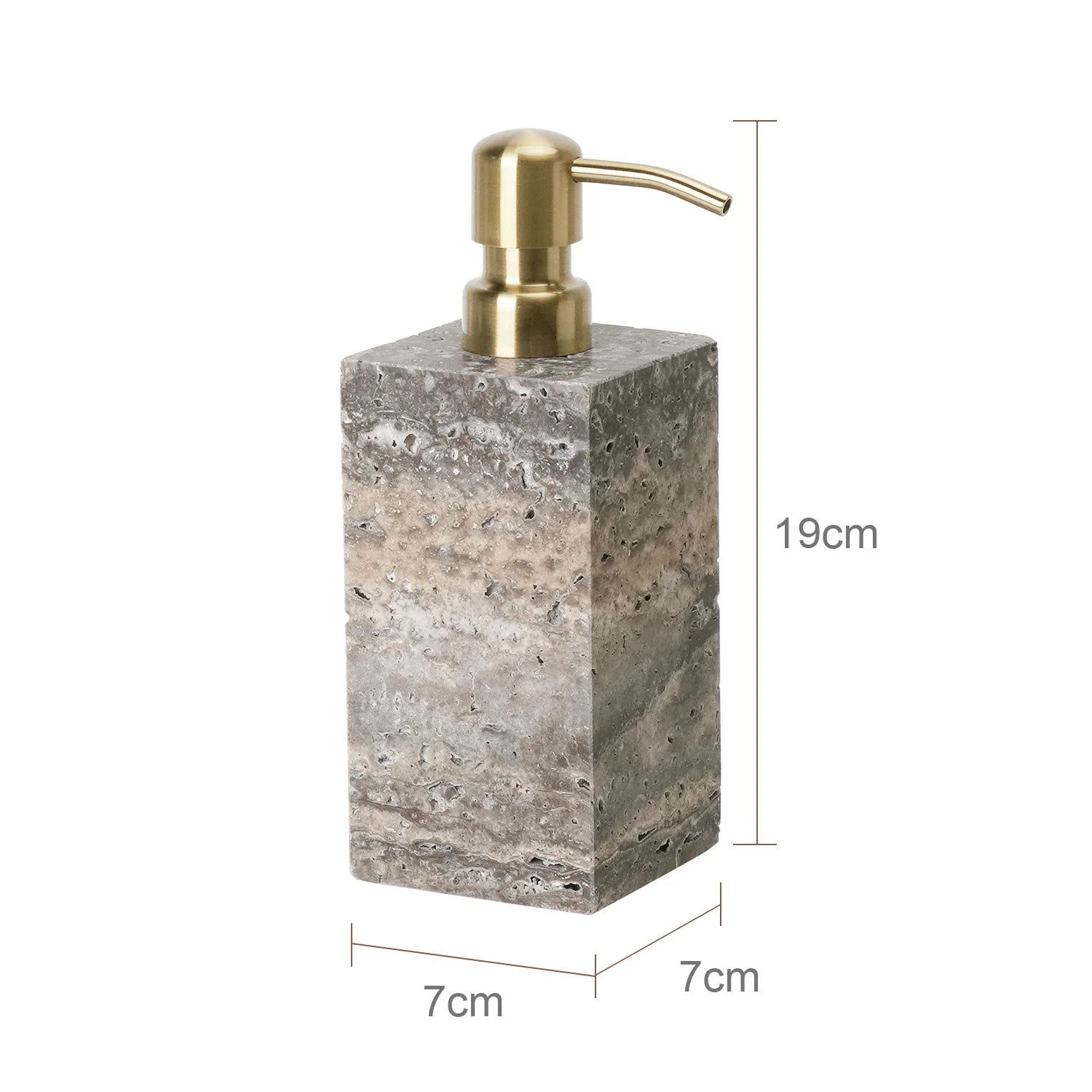 Afralia™ Travertino Marble Bathroom Set - Soap Holder, Dispenser, Vanity Tray - Vintage Style