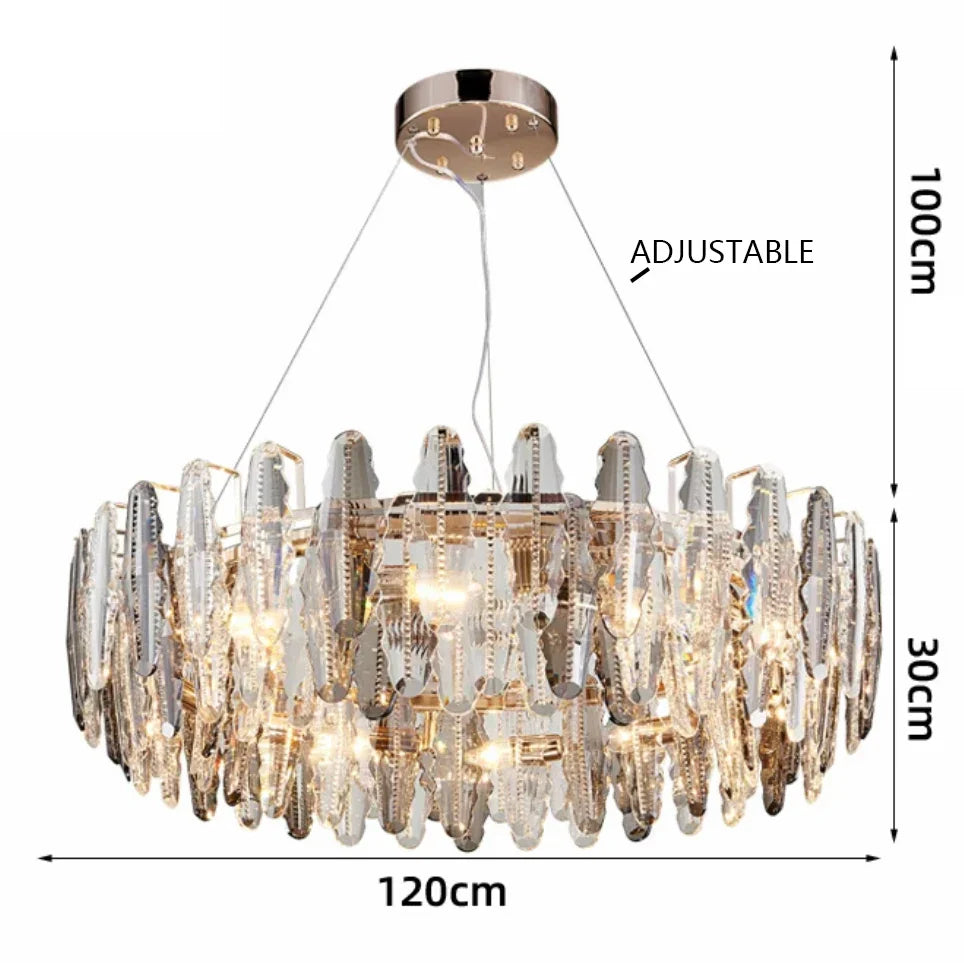 Afralia™ LED Leaf Chandelier: Modern Living Room Decor Lighting for Duplex Rotating Stairs