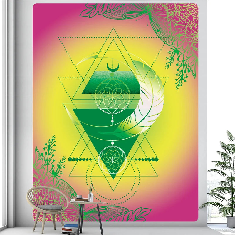 Afralia™ Psychedelic Mandala Tapestry: Hippie Boho Room Decor Wall Hanging