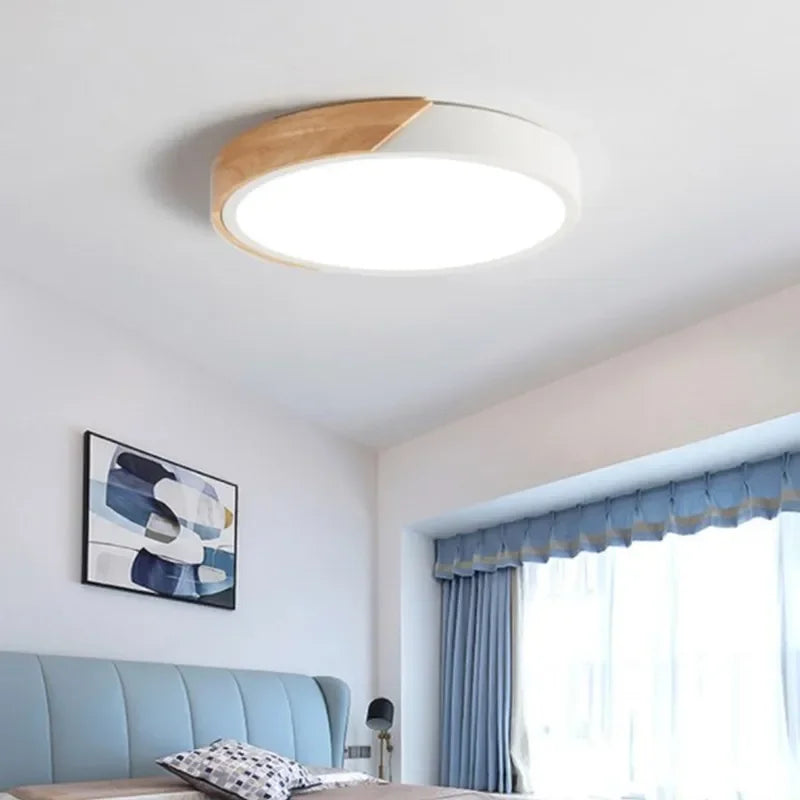 Afralia™ Nordic LED Wood Ceiling Lamp for Home Interior Decoration