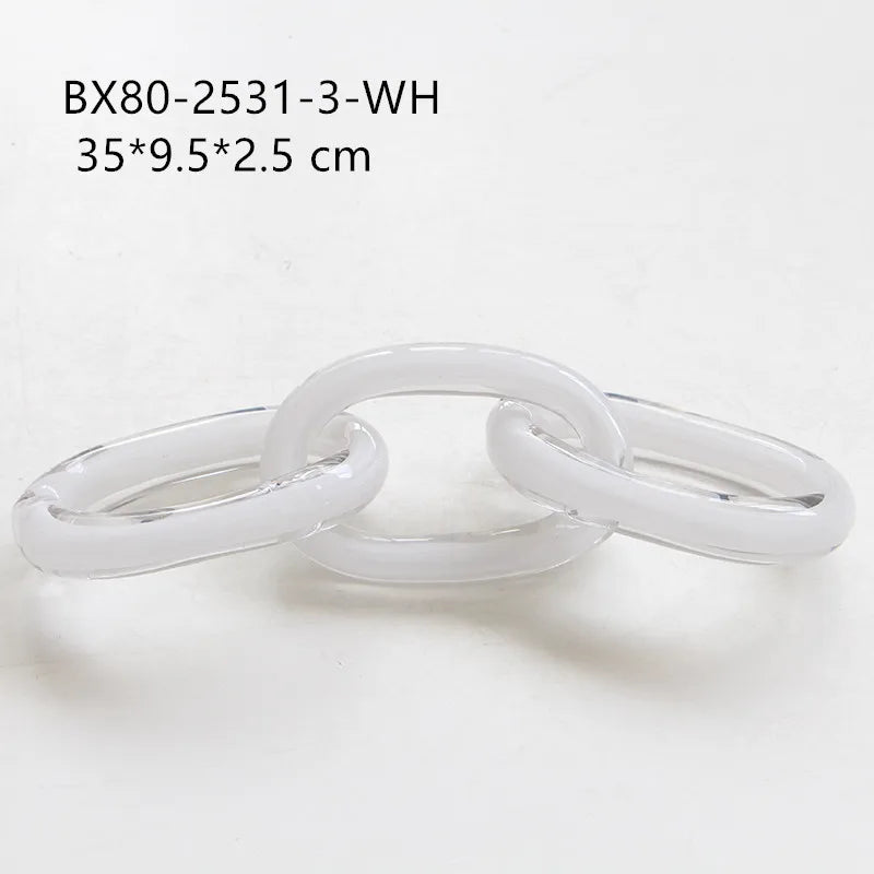 Afralia™ Glass Chain Geometric Buckle Handmade Home Decoration Handicrafts
