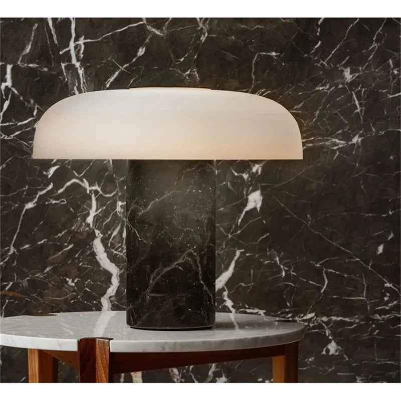 Afralia™ Marble LED Desk Lamp Modern Nordic Mushroom Design for Living Room.